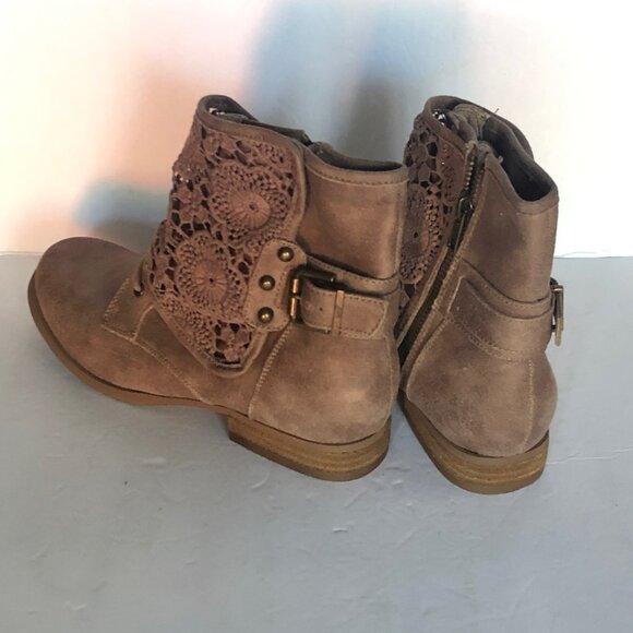 Not Rated - - vintage steampunk buckle brown vegan leather Ankle Bootie - Picture 3 of 6